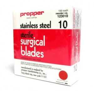 Propper Mfg Sterile Stainless Steel Surgical Blades - BLADE, STAINLESS, STERILE, DISP. SIZE 15 - 12301500