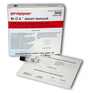 Propper Mfg BI-OK Steam Test-Pak - Biologic Steam Test Pack with Controls - 26921000