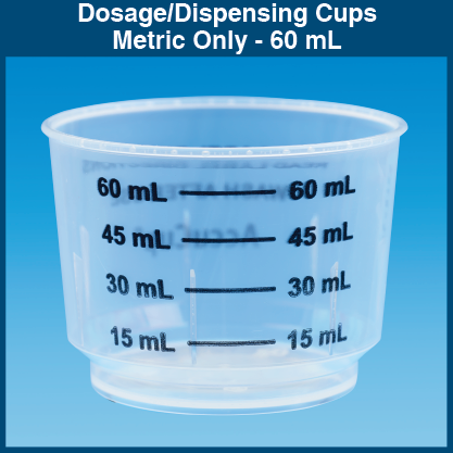 EPS Inc. Dosage and Dispensing Cups - Dispensing / Dosage Cups, Metric Only, 60 mL - PC117