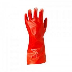 Ansell AlphaTec 15-554 Polyvinyl Alcohol-Coated Gloves - AlphaTec PVA Gloves, 14" Lengths, Reds, 15-554s, Size 10 - 214308