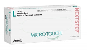 Ansell Tactile Sense Latex Powder-Free Exam Gloves - Micro-Touch Nextstep Powder-Free Latex Exam Gloves, Size M - 3202