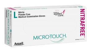 Ansell Micro-Touch NitraFree Exam Gloves - Micro-Touch NitraFree Powder-Free Nitrile Exam Gloves, Pink, Size S - 6034511