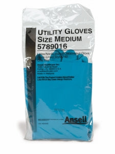 Ansell Healthcare Powder-Free Latex / Nitrile Utility Gloves - Latex / Nitrile Blend Chlorinated Powder-Free Utility Gloves, Size M - 5789016