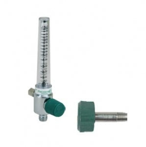 Precision Medical Oxygen Flow Meter - O2 Chrome Flowmeter, 0-15 LPM, DISS Female Hand Tight - 1MFA1003