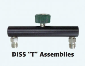 Precision Medical DISS "T" Assemblies with Check Valves - ASSEMBLY, DISS T, OXYGEN, W/CHECK VALVE - 7111