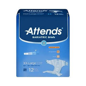 Attends Healthcare Products Attends Bariatric Briefs - Attends DermaDry Heavy Absorbency Brief, Size 2XL, 63" to 70" Waist, 12/Pack - DD50