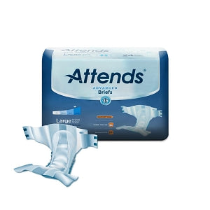 Attends Healthcare Products Attends DermaDry Complete Briefs - Attends DermaDry Fitted Super Absorbency Brief, Size L, 44" to 58" Waist, 24/Pack - DDC30