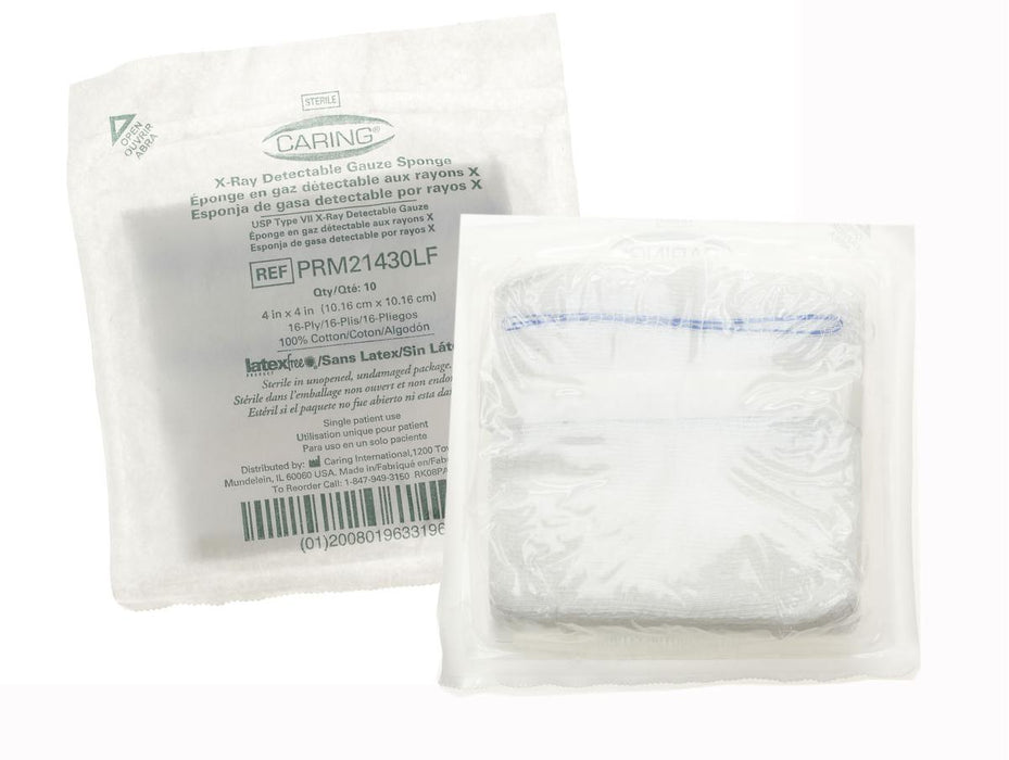 Sterile 100% Cotton X-Ray Detectable Gauze Sponges