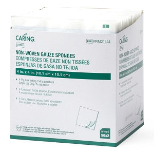 Medline Sterile Nonwoven Gauze Sponges - Non-Woven Sponge Gauze, 4" x 4", 4 Ply, 2/pk, Sterile, Not made with natural rubber latex - PRM21444