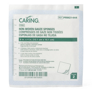 Medline Sterile Nonwoven Gauze Sponges - Non-Woven Sponge Gauze, 4" x 4", 4 Ply, 2/pk, Sterile, Not made with natural rubber latex - PRM21444