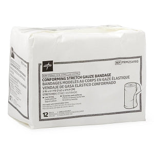 Medline Nonsterile Conforming Stretch Gauze Bandages - Nonsterile Conforming Gauze Bandage, 3" x 4.1 yd. - PRM254193