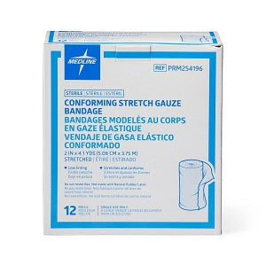 Medline Sterile Conforming Stretch Gauze Bandages - Sterile Conforming Gauze Bandage, 2" x 4.1 yd. - PRM254196