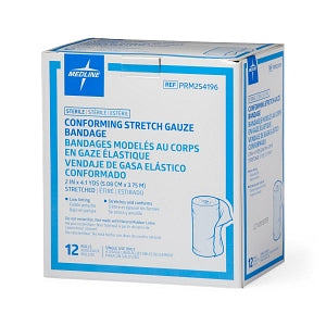 Medline Sterile Conforming Stretch Gauze Bandages - Sterile Conforming Gauze Bandage, 2" x 4.1 yd. - PRM254196