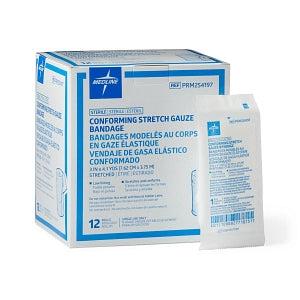 Medline Sterile Conforming Stretch Gauze Bandages - Sterile Conforming Gauze Bandage, 3" x 4.1 yd. - PRM254197