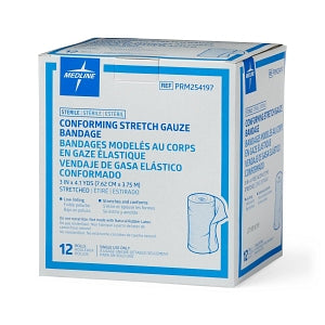 Medline Sterile Conforming Stretch Gauze Bandages - Sterile Conforming Gauze Bandage, 3" x 4.1 yd. - PRM254197