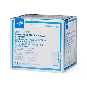 Medline Sterile Conforming Stretch Gauze Bandages - Sterile Conforming Gauze Bandage, 4" x 4.1 yd. - PRM254198