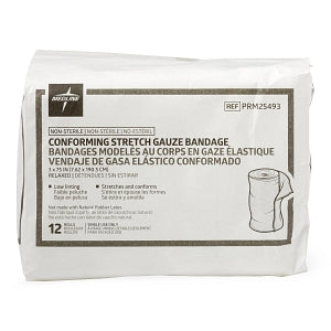 Medline Nonsterile Conforming Stretch Gauze Bandages - Nonsterile Conforming Gauze Bandage, 3" x 75" - PRM25493