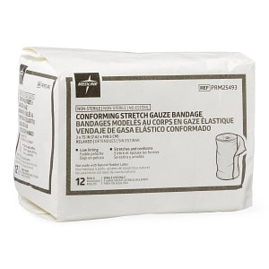 Medline Nonsterile Conforming Stretch Gauze Bandages - Nonsterile Conforming Gauze Bandage, 3" x 75" - PRM25493