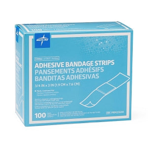 Medline Sheer-Gard Plastic Adhesive Bandages - Plastic Adhesive Bandage, Bulk Packaging, 3/4" x 3" - PRM25500B