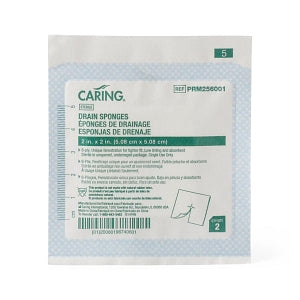 Medline Sterile Nonwoven Gauze Drain Sponges - Nonwoven Sterile 6-Ply Drain Sponges, 2" x 2" - PRM256001