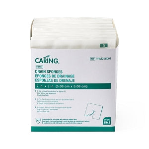 Medline Sterile Nonwoven Gauze Drain Sponges - Nonwoven Sterile 6-Ply Drain Sponges, 2" x 2" - PRM256001