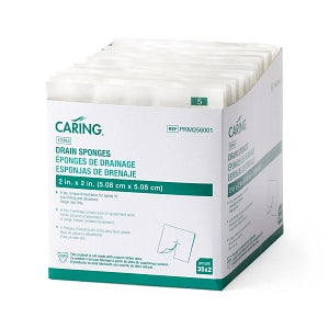 Medline Sterile Nonwoven Gauze Drain Sponges - Nonwoven Sterile 6-Ply Drain Sponges, 2" x 2" - PRM256001