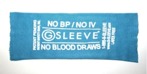 Patient Safety G-Sleeve / Signal / Alert (No Blood Draw) - G Sleeve, No Blood Pressure, No IV, No Blood Draws, Blue, Regular - GSB-02