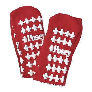 Posey Company Fall Management Socks - Fall Management Slipper Socks, 6239LR, Size L, Red - 6239LR