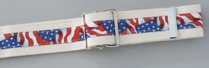 Posey Company Metal Buckle Gait Belts - Transfer Gait Belt, Standard, American Flags - 6549