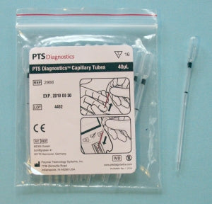 Polymer Technology Systems Capillary Tubes - TUBE, CAPILLARY, 40 UL, GLASS, 16EA - 2866