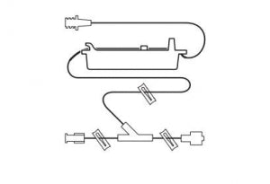 Smiths Medical CADD Administration Sets - CADD Flow Stop 102" Standard Administration Set with Female Luer, Y-Extension, 1-Way Check Valve with Female Luer, 1-Way Check Valve with Male Luer and Clamps - 21-7390-24