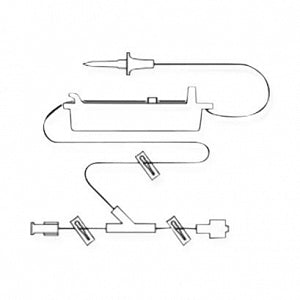 Smiths Medical CADD Administration Sets - CADD Flow Stop 108" Standard Administration Set with Bag Spike, Y-Extension, 1-Way Check Valve with Female Luer, 1-Way Check Valve with Male Luer and Clamps - 21-7391-24