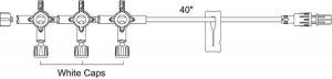 Smiths Medical Standard Bore Extension Sets - Extension Set, High-Flow, 3-Gang, 4-Way Stopcock, 40" - MX4233NS