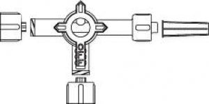 Smiths Medical 4-Way Stopcocks - 4-Way Hi-Flo Stopcock, Male Luer Lock, APV=0.5 mL - MX4341L