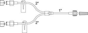 Smiths Medical Ultra Small Bore Extension Sets - Non-DEHP Extension Set, Bifurcated - MX612H