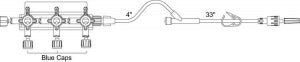 Smiths Medical Standard Bore Extension Sets - Anesthesia Extension Set, High-Flow, 3-Gang Stopcock - MX7223SC