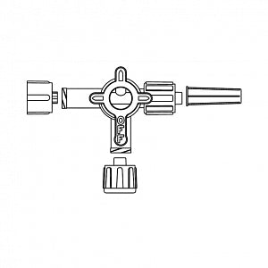 Smiths Medical Large Bore Stopcocks - Stopcock, High Flow, 4-Way, Swivel, Male Luer Lock - MX9341L