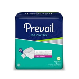 First Quality Products Prevail Briefs - Prevail Incontinence Briefs, Bariatric A, Fits Up to 73" Waist, 12/Pack - PV-017