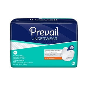 First Quality Products Prevail Incontinence Underwear - Prevail Unisex Protective Underwear, Extra Absorbency, Size S, 20" to 34" Waist, 22/Bag - PV-511