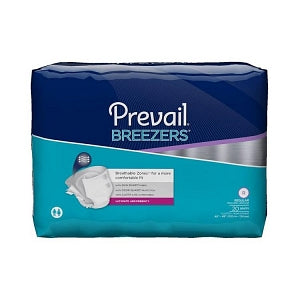 Prevail Breezers Cloth-Like Briefs - Prevail Breezers Briefs, Ultimate Absorbency, Size Regular, 40" to 48" Waist, 4 Bags of 20 - PVB-016/1