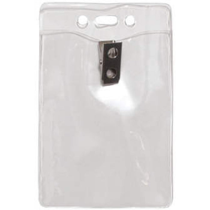 Badge Holder With Clip Vinyl 3" X 4" Clear 100 Per Package