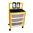 MJM PVC Isolation Carts - PVC Isolation Cart, Three Slide Out Drawers, 15.75" D x 26" L x 46" H, Yellow PVC Frame. Specify Color and Material of Cover in Order Text. - Y3U3D-ISO