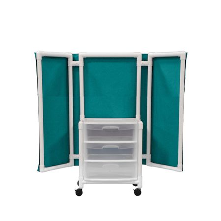 Privacy Screens with Antimicrobial Protection Wheeled with Drawers - 53"H x 68"W x 30"D