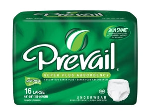 First Quality Products Prevail Incontinence Underwear - Prevail Unisex Protective Underwear, Maximum Absorbency, Size L, 44" to 58" Waist, 16/Bag - PVS-513