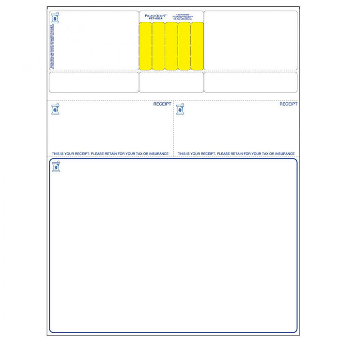 Pharmexcript Paper/Label Form With Patented Flickaway Technology Laser Permanent 8 1/2 " X 11" White 1000 Per Box