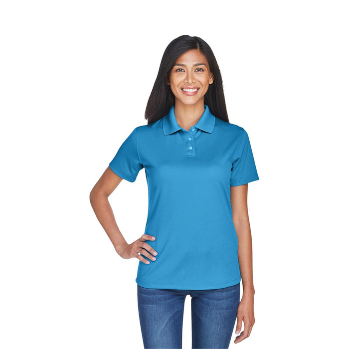 Ultraclub Ladies Cool and Dry Sport Polo - 100% Polyester Cool and Dry Stain-Release Performance Polo Shirt, Women's, Pacific Blue, Size 3XL - 8445L-PACIFIC BLUE-3XL