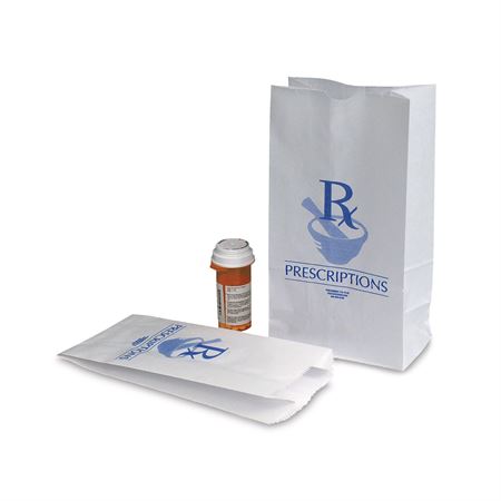 Paper Pharmacy Bags 5"W x 2.5"D x 10.25"H