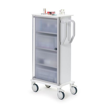 Pharmacy Cart 24.5"W x 15"D x 48"H 4 Cabinet Doors - Combi Cam Locks