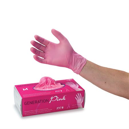 Pink 3G Vinyl Gloves Medium