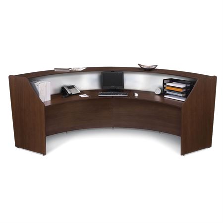 Plexi Reception Desk 1-Unit Curved - 72"W x 32"D x 45.5"H